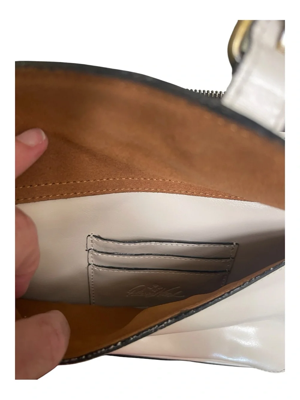 Patricia Nash Heritage Avellino Cross-Body Bag in Cream Leather